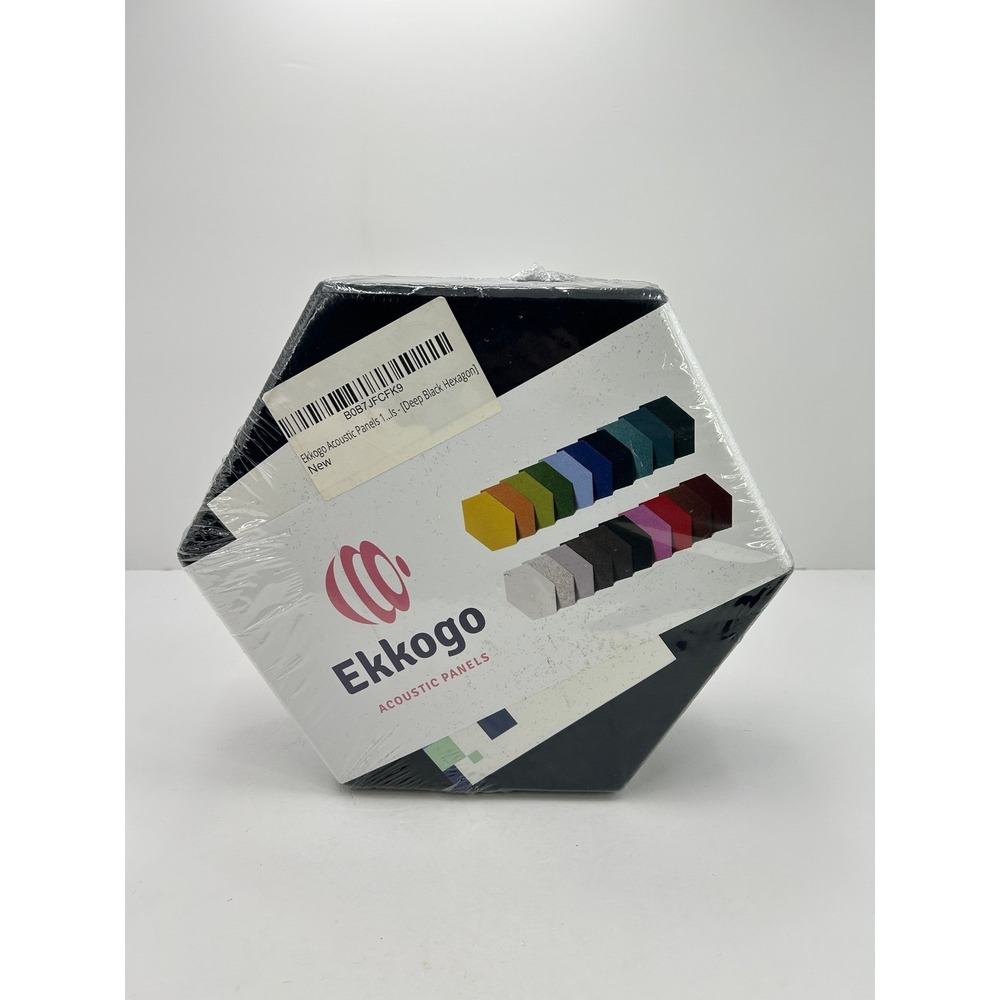 Ekkogo Acoustic Sound Proof Panels Hexagon 12 Pack Deep Black New